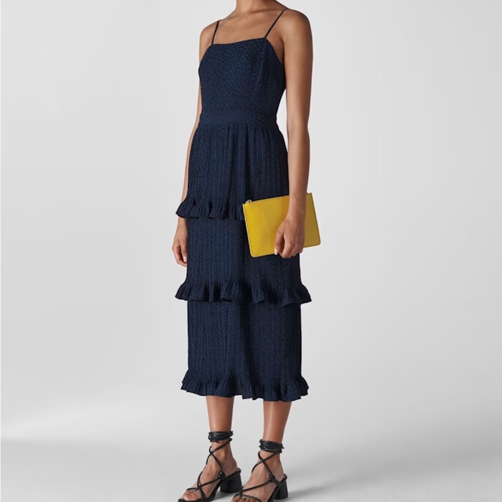 NWT Whistles Blue Animal Jacquard Dress